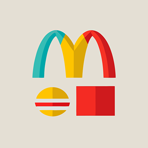 mcdonalds logo vector as a tech brand, minimalist, no details