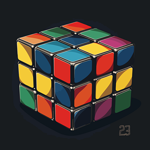 rubik's cube 3x3 in vector