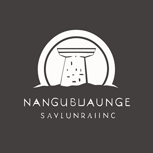 A vector minimalist archeology logoj of sardinian nuragic nuraghe structures. The logo is set against a plain white background, creating a clean and modern look. The color scheme is limited to shades of black, white and gray, giving the logo a sleek and professional feel. The mood is one of sophistication, as the logo represents the precision and attention to detail required in the field of archaeology. The atmosphere is one of discovery, as the logo evokes the sense of uncovering hidden treasures and uncovering the past. The lighting is not applicable here. vector, minimalist, archeology, logo, trowel, brush, archaeologist, plain, white, background, black, gray, sophisticated, discovery, precision, attention to detail, uncovering.