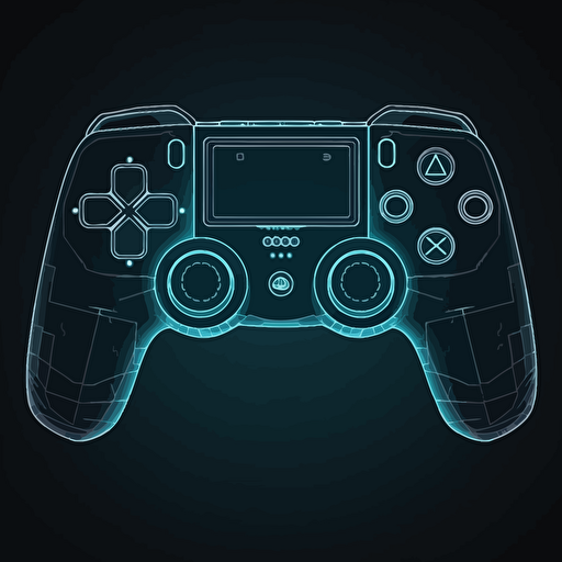 2D vector gamepad in minimalism cyberpunk style.