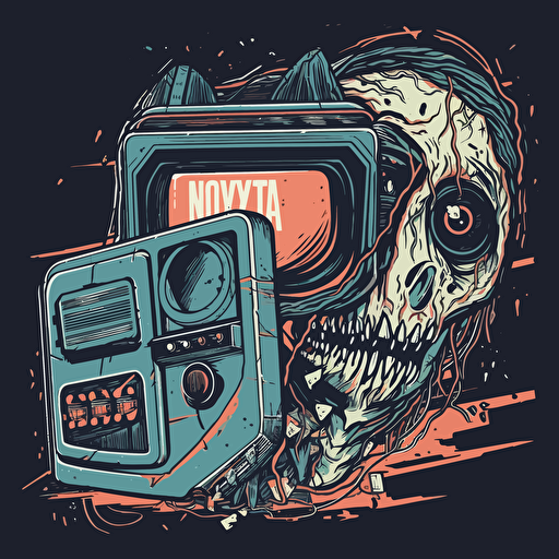 1980s horror, VHS, Vector, Sticker