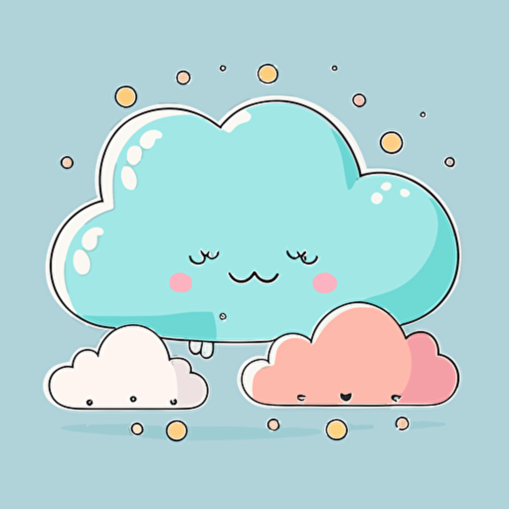 cute cloud kawaii style, vector clipart \