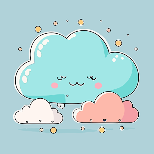 cute cloud kawaii style, vector clipart \