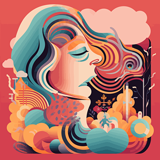 abstract vector representation of breathing