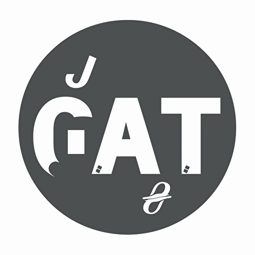 letters FAQT, vector, logo, white background, monotone