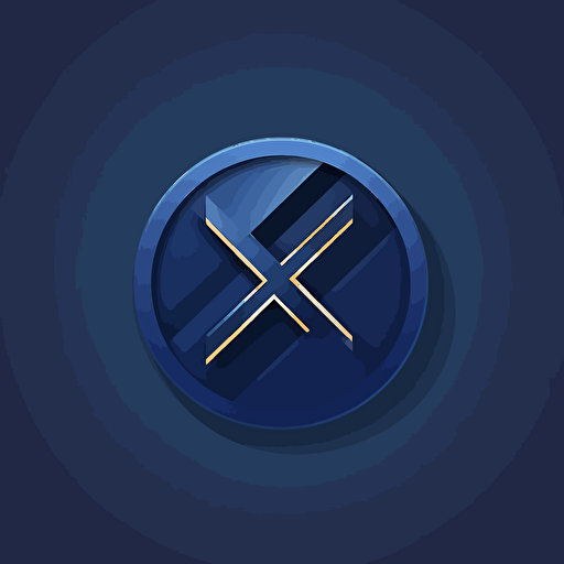 clean, minimalist, navy blue X letter mark logo, commercial buildings in the background, vector emblem, smooth, navy blue, tech style