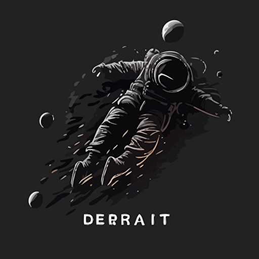 behance and dribble, minimalistic vector logo for a defi project. Gravity, astronaut falling. GraviCoin