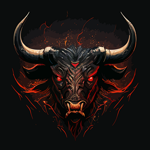Angry blackbull , vector , 2d