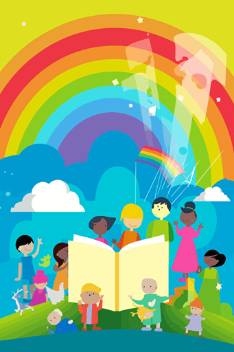 vector art kids bible, all visible,