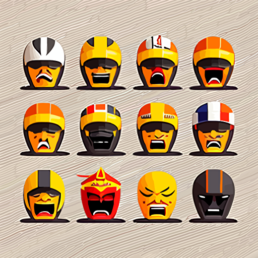 vector formula one racing emoji set