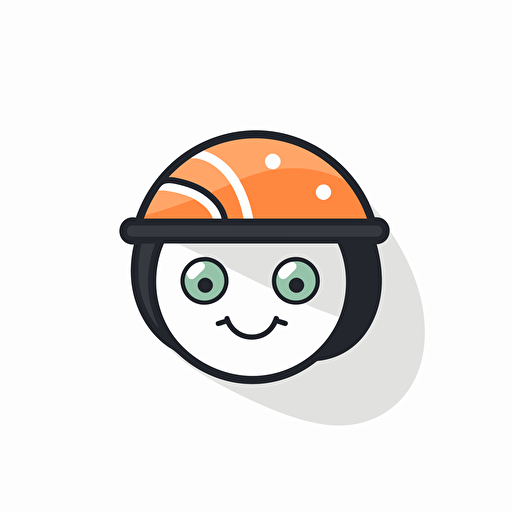 sushi one logo vector illustration, vector logo, vector art, emblem, simple cartoon, 2d, no text, white background