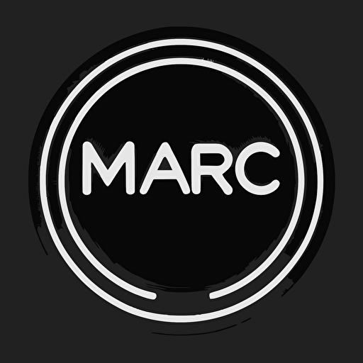 MARC logo, minimalist, hd, vector, circular, black and white