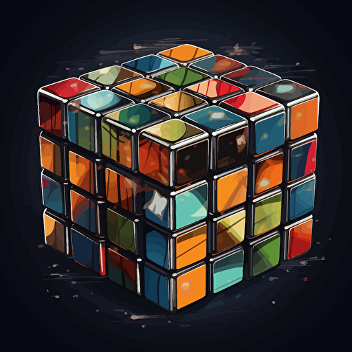 rubik's cube in vector