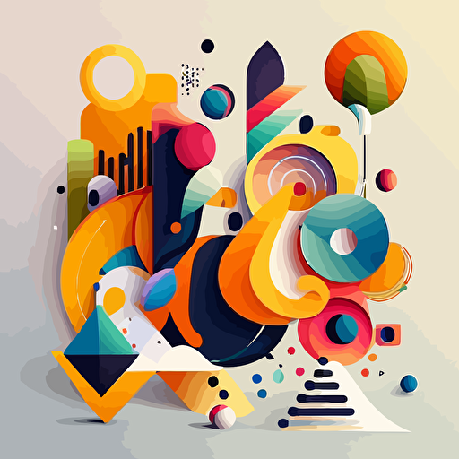 colourful vector shapes and elements, clean, crisp, plain blackground