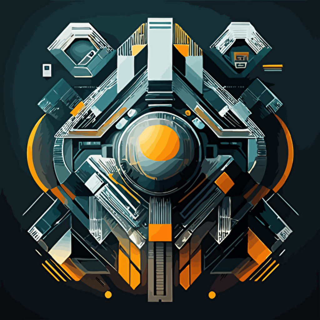 hi-tech geometric complex detailed vector design