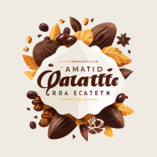 a dried fruits and nuts covered in chocolate company logo vectorial