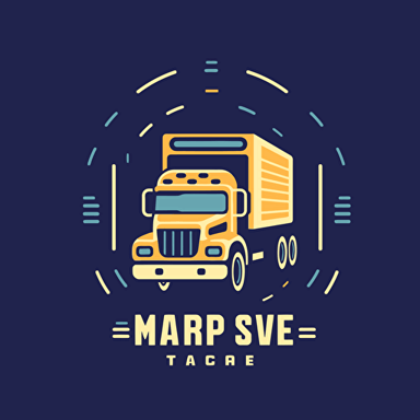 logo design for a semi truck arcade game, flat, modern, vector, 2D, icon, controler, Semi truck, simple, happy vibes, vibrant, big text