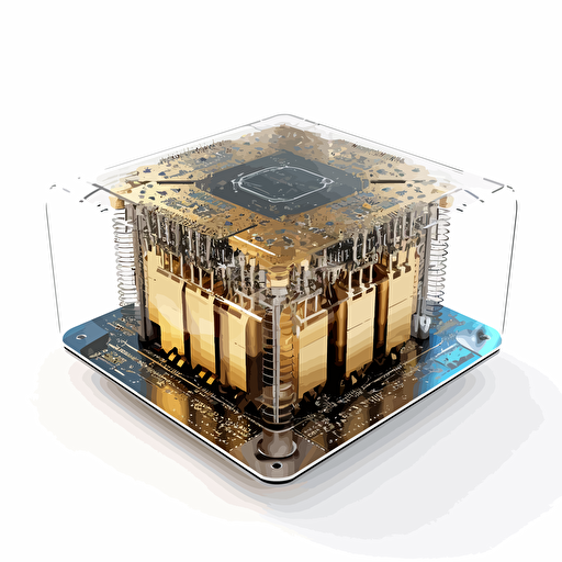 quantum computer, vector, white background