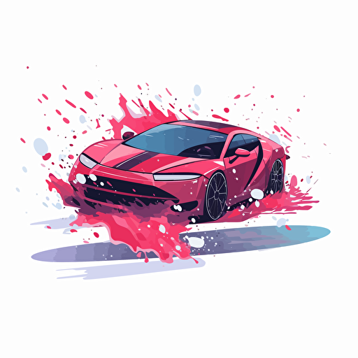 vector art, illustration, flat, modern car, dribble, white background