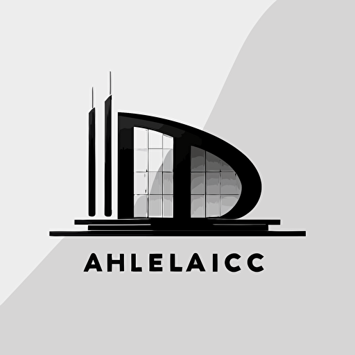 iconic logo, architect, minimalist, black vector on white background