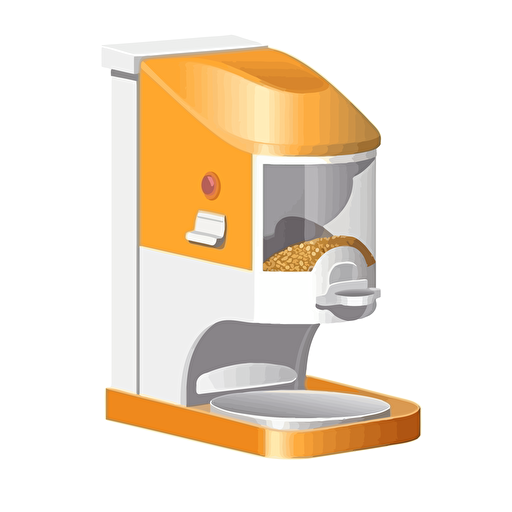 automatic feeder for animals, on a white background, vector, high quality,