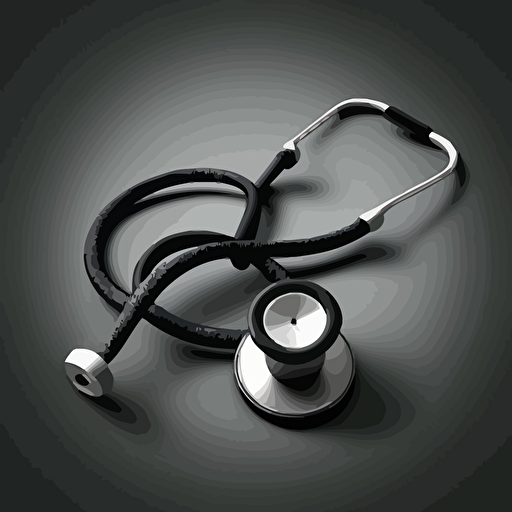 stethoscope icon, vector style, black and white