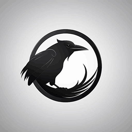 logo vector minimalistic raven beak open circle