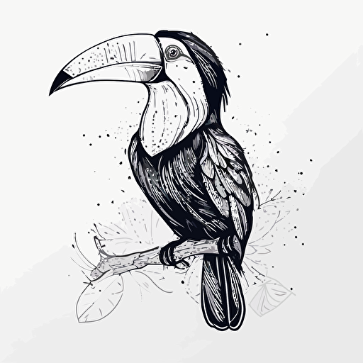 tucan bird linework art,minimalist,vector