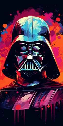 Darth Vader , vector gradient, hand drawn illustration
