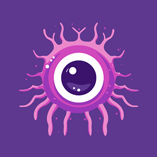 a vector art beholder, purple color palette, flat icon