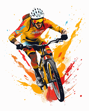 gravel bicycle, crazy style, future, modern, sticker style, vector style, white background, logo style, png