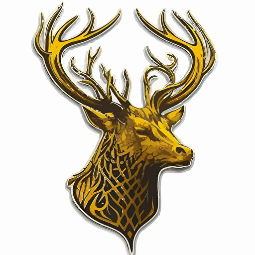 sticker of House Baratheon, highly detailed, vector art, defined sticker cutout, plain white background, 32k
