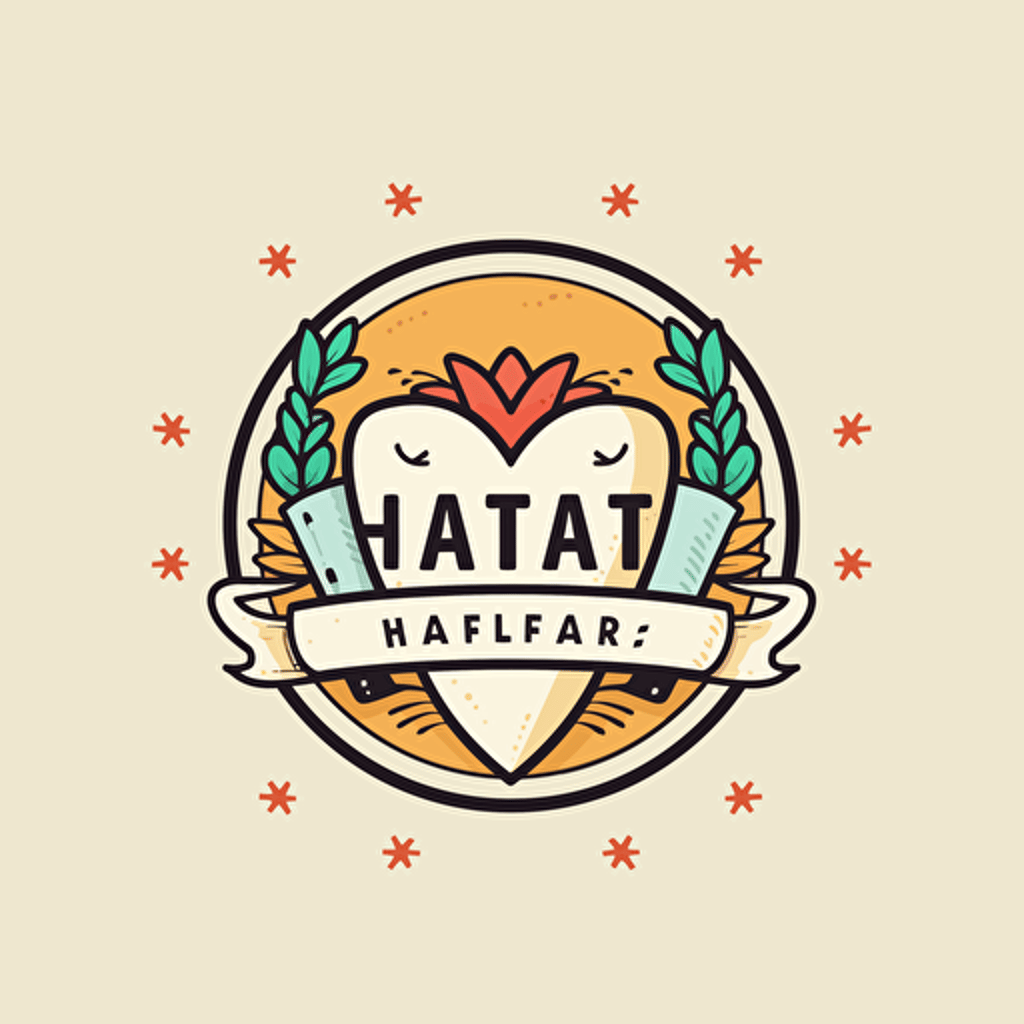 simple logo for crafts, gifts, personlized items, company name Harts Creative, vector logo, flat design, white back ground, minimal, logo style –v 5