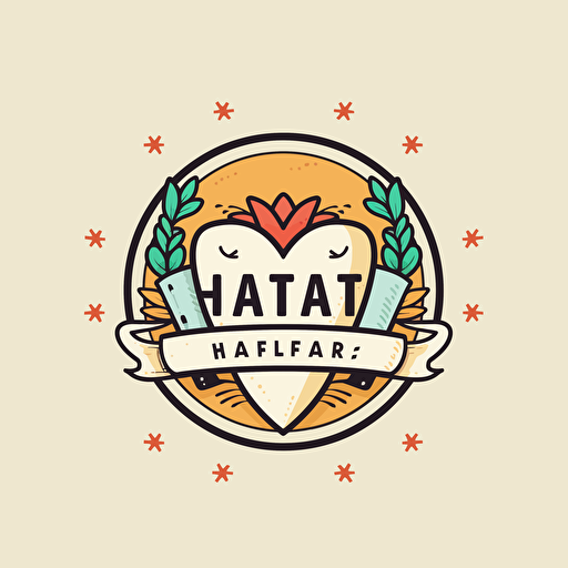 simple logo for crafts, gifts, personlized items, company name Harts Creative, vector logo, flat design, white back ground, minimal, logo style –v 5