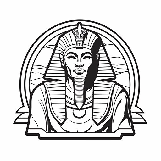 ozymandias illustration, minimal, outline strokes only, black and white, logo, vector, minimallistic, white background