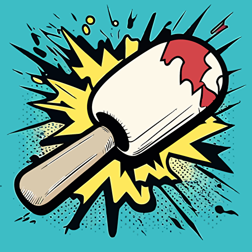 baseball bat vector,comic style, white background