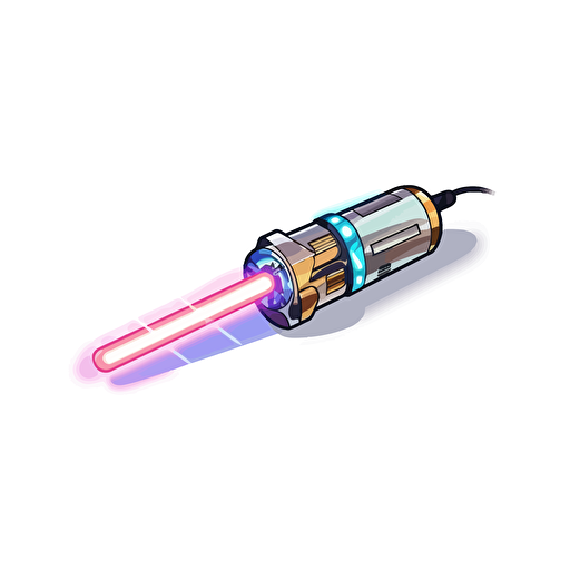 a light saber with a usb charger, vector art, illustration, white background