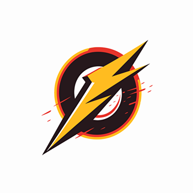 flat vector of the letter q with a lightning lightning where all the edges are smooth with a white background