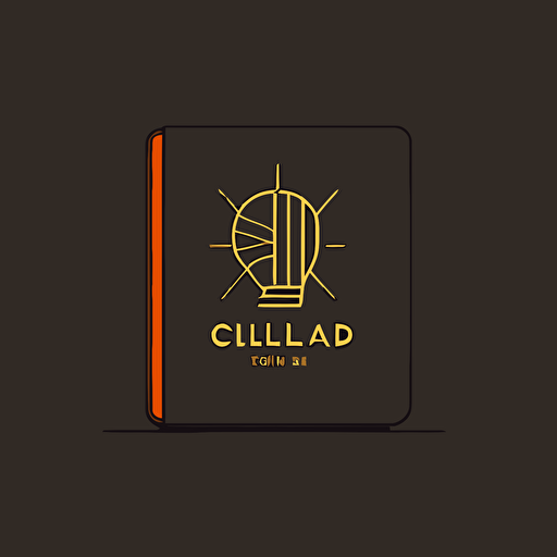 minimal line logo of CLUB IDEA, flat vector logo, extremely simple, book, creative
