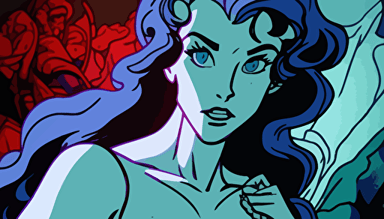 n image of a scene with a princess close up similar to in the style disney animation studio, little mermaid, aladdin, cel animation lighting, digital vector curves, computer generated shadowing filter, digital method used, digital inks, bright colors, animated expressions, thin arms, forced eyebrows, thin waist