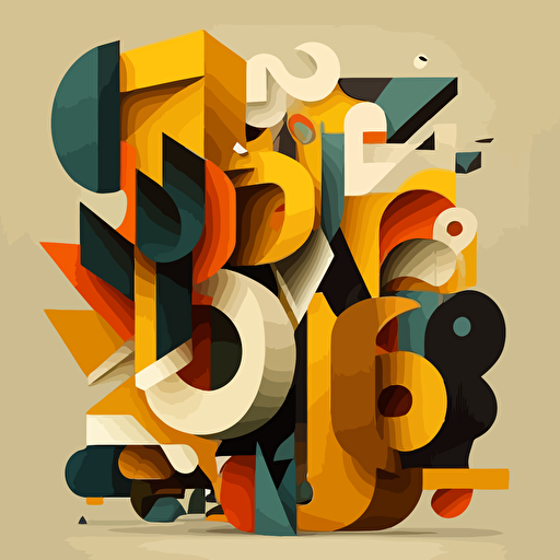 typografic composition, dynamique, design, colors, flat design, vectorized