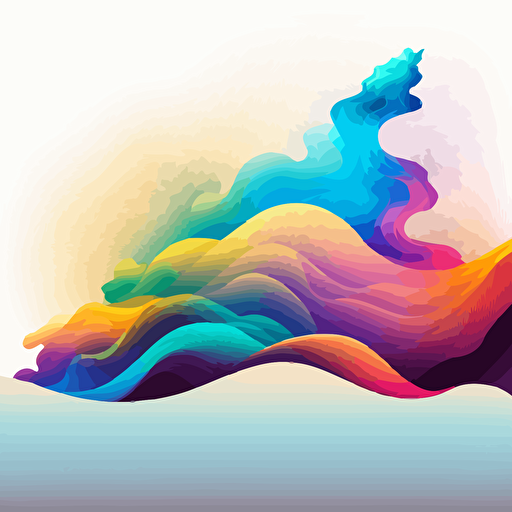 vector of an illustration of colorful wispy waves of mist and pixi dust