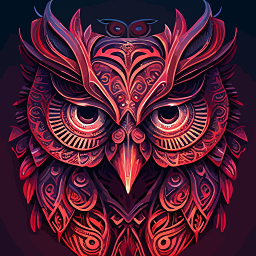 alex grey concept vector stencil of an owl
