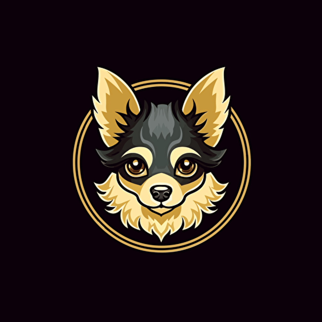 A vector logo of a chihuahua, very simple, modern, memorable, sophisticated, elegant, luxurious