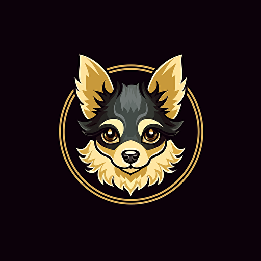 A vector logo of a chihuahua, very simple, modern, memorable, sophisticated, elegant, luxurious