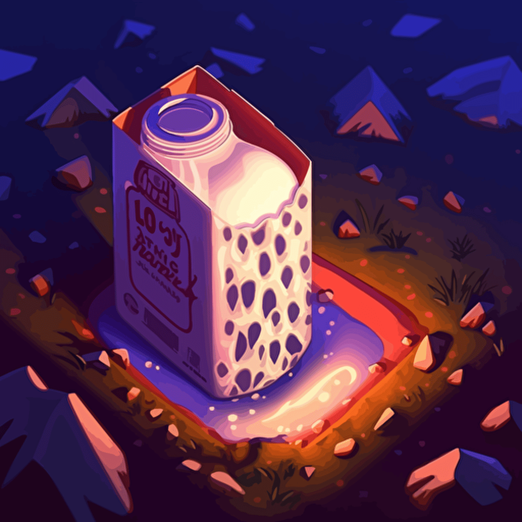 a open carton of milk laying on the ground vector lofi