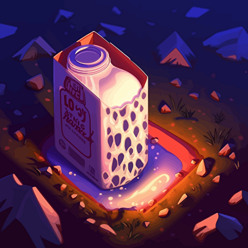 a open carton of milk laying on the ground vector lofi