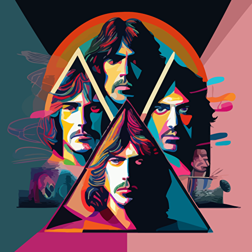 pink floyd by glean keane, 2d vector art, flat colors