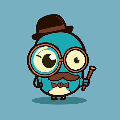 a cute monocle, cartoon, stylized, simple, vector sytle, clear background
