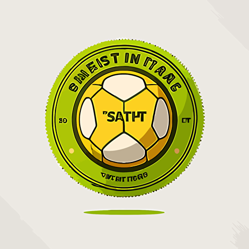 flat vector logo, award winning Educational Art, simple design tennis ball and stop watch with a completely white background